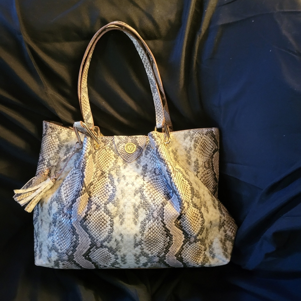 Anne Klein~Elegant Snake Print Tote Bag